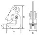 Attrezzo per sollevamento lamiera orizzontale, 5 tonnellate, HH, modello PPD5T